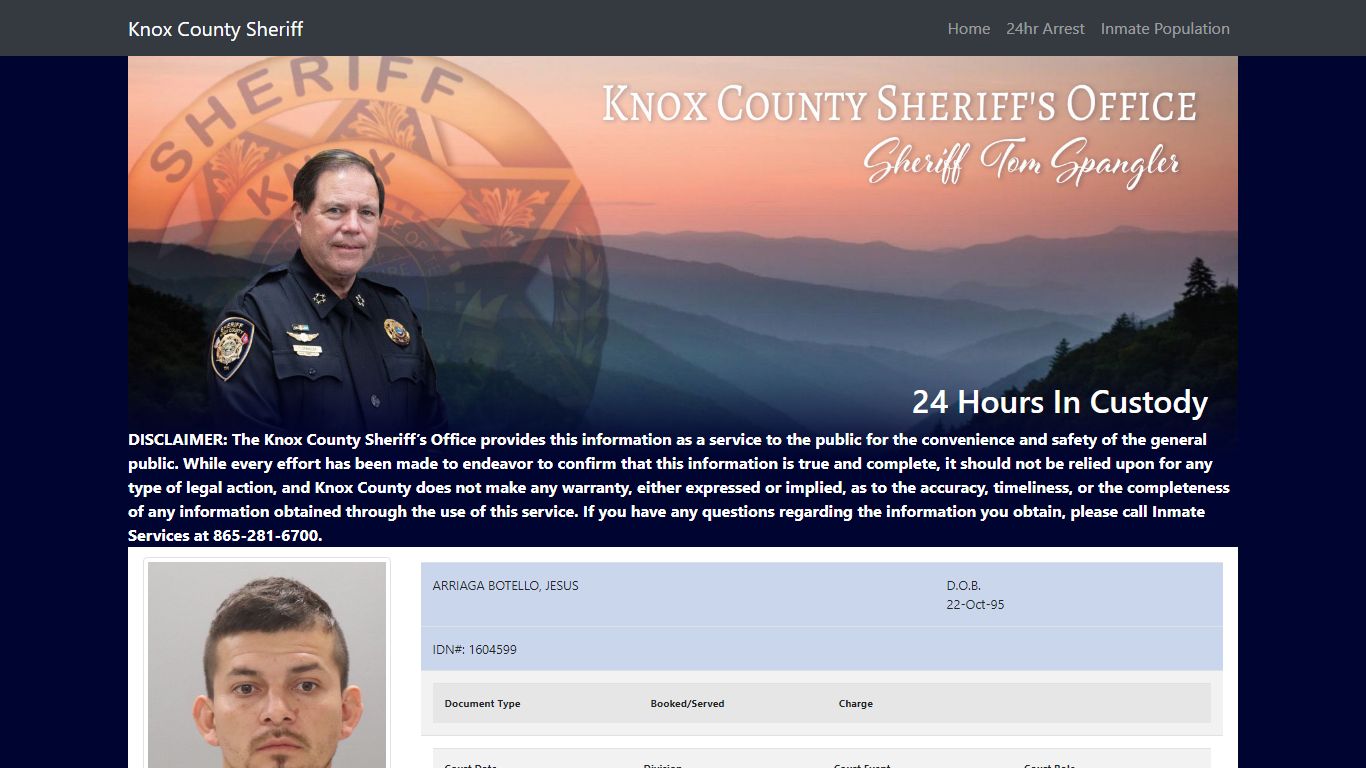 Knox County Tennessee - Sheriff - 24 Hour Arrests