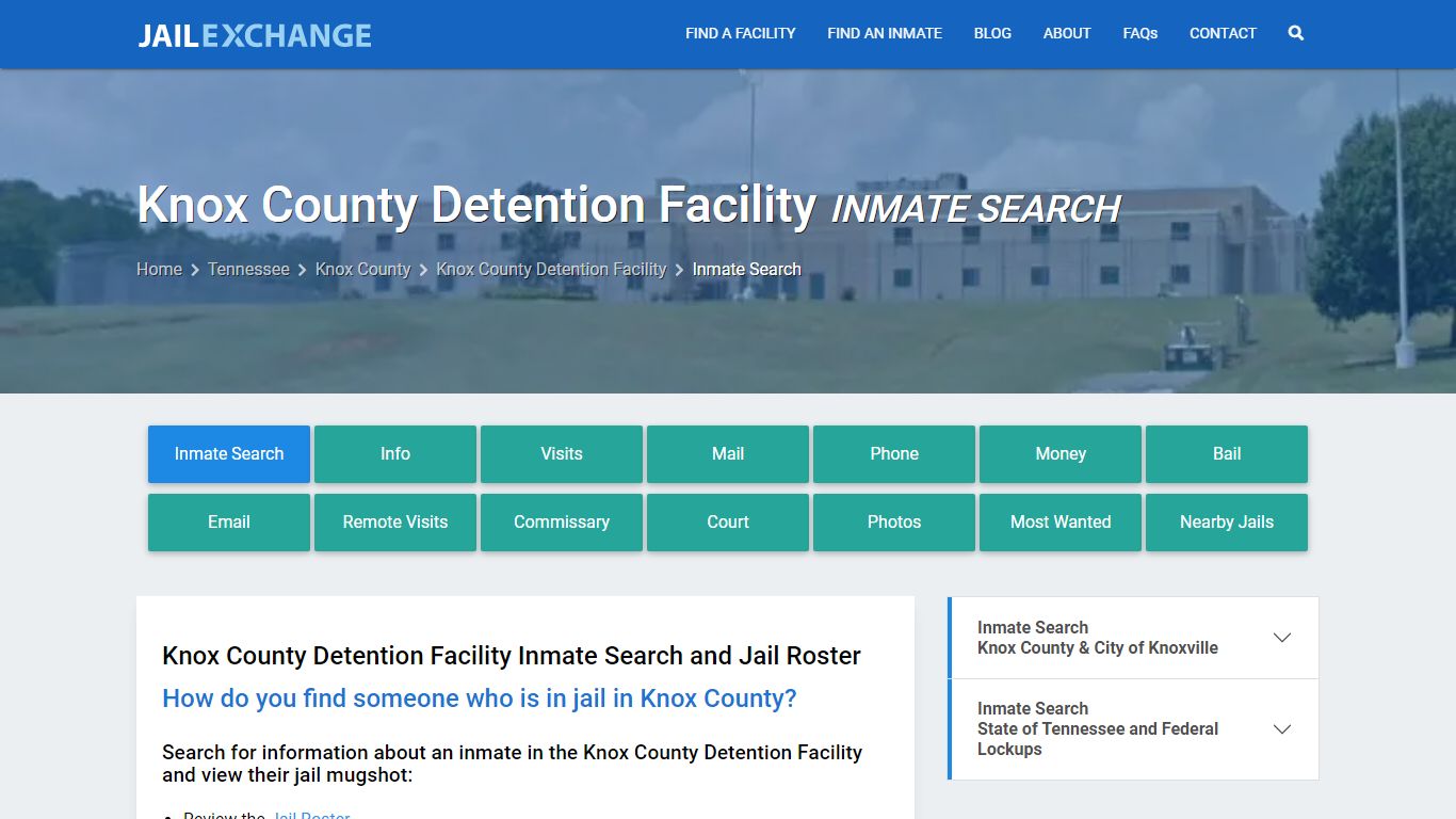 Knox County Detention Facility Inmate Search - Jail Exchange